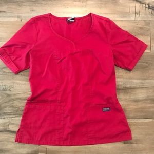 Scrub Uniform Top Cherokee Hot Pink Nurse Medical